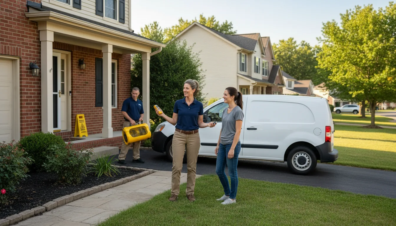 Residential water damage restoration in Harrisburg, IL